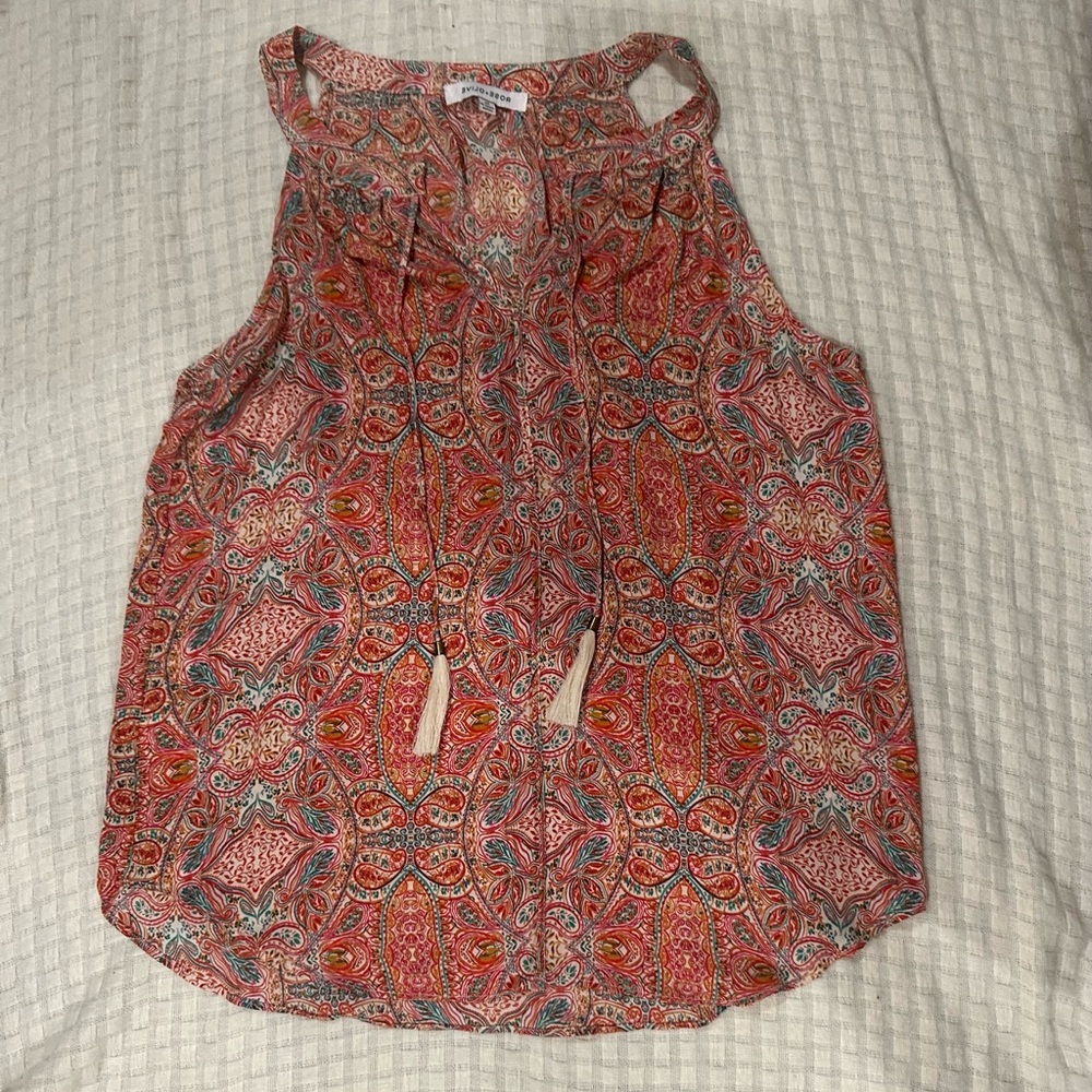 Rose & Olive Red and Pink Paisley Blouse